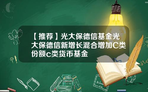 【推荐】光大保德信基金光大保德信新增长混合增加C类份额c类货币基金