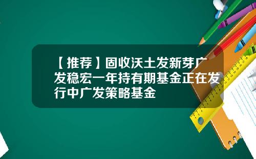 【推荐】固收沃土发新芽广发稳宏一年持有期基金正在发行中广发策略基金
