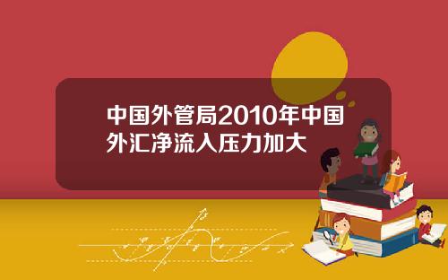 中国外管局2010年中国外汇净流入压力加大