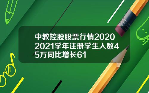 中教控股股票行情20202021学年注册学生人数45万同比增长61