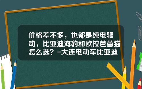 价格差不多，也都是纯电驱动，比亚迪海豹和欧拉芭蕾猫怎么选？-大连电动车比亚迪多少钱【新闻】
