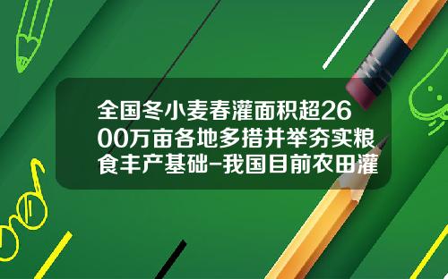 全国冬小麦春灌面积超2600万亩各地多措并举夯实粮食丰产基础-我国目前农田灌溉覆盖面积有多少