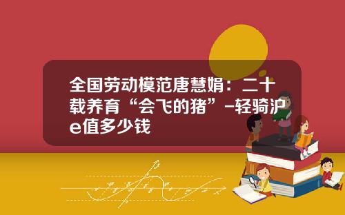 全国劳动模范唐慧娟：二十载养育“会飞的猪”-轻骑沪e值多少钱