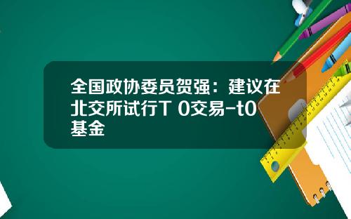 全国政协委员贺强：建议在北交所试行T+0交易-t0基金