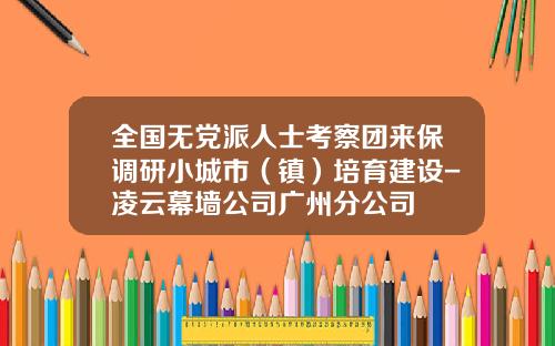 全国无党派人士考察团来保调研小城市（镇）培育建设-凌云幕墙公司广州分公司