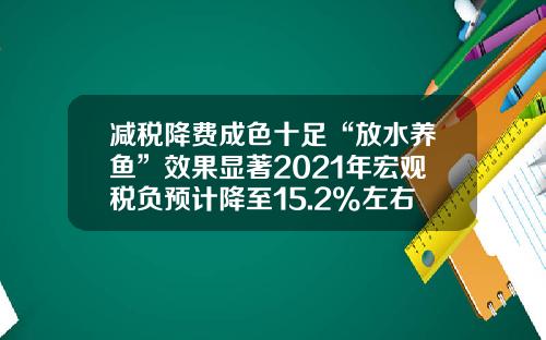 减税降费成色十足“放水养鱼”效果显著2021年宏观税负预计降至15.2%左右（大数据观察·数说新跨越）-买车营改增能便宜多少