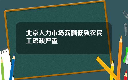 北京人力市场薪酬低致农民工短缺严重