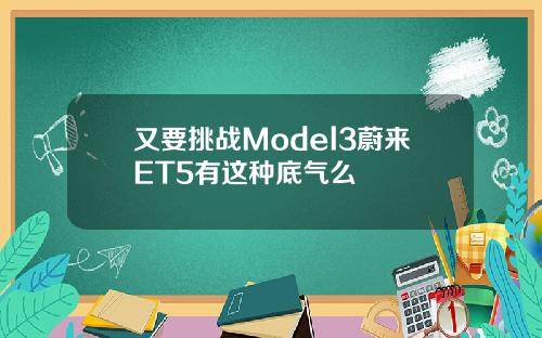 又要挑战Model3蔚来ET5有这种底气么