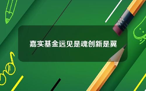 嘉实基金远见是魂创新是翼