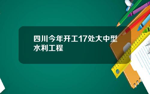 四川今年开工17处大中型水利工程
