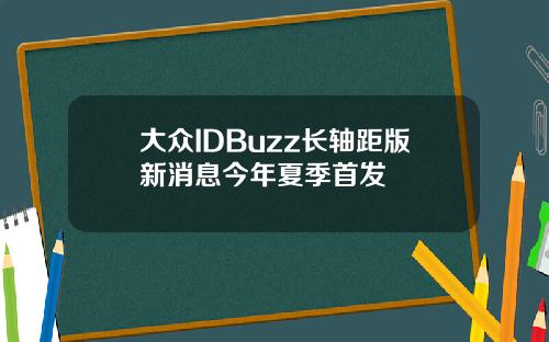 大众IDBuzz长轴距版新消息今年夏季首发