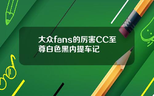 大众fans的厉害CC至尊白色黑内提车记