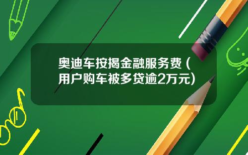 奥迪车按揭金融服务费 (用户购车被多贷逾2万元)