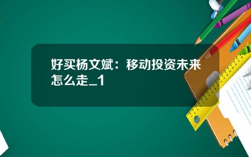 好买杨文斌：移动投资未来怎么走_1