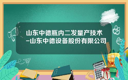 山东中德瓶内二发量产技术-山东中德设备股份有限公司