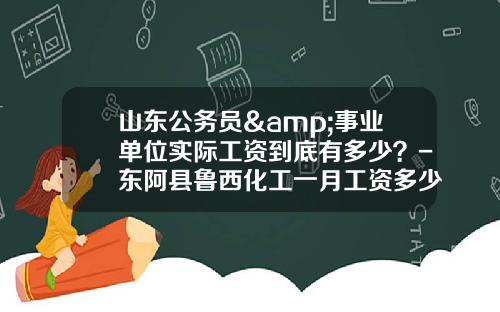 山东公务员&事业单位实际工资到底有多少？-东阿县鲁西化工一月工资多少