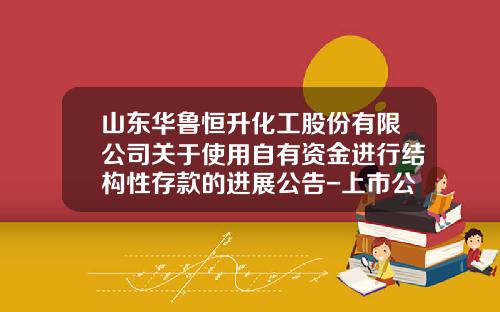 山东华鲁恒升化工股份有限公司关于使用自有资金进行结构性存款的进展公告-上市公司结构性存款是否需要公告