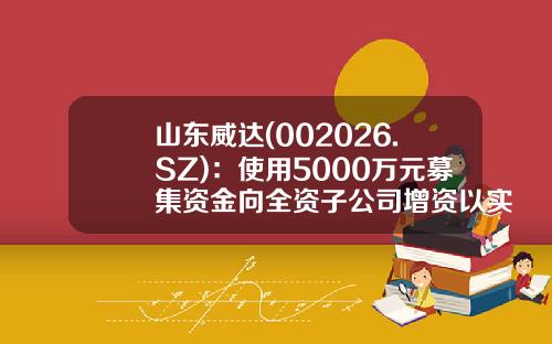 山东威达(002026.SZ)：使用5000万元募集资金向全资子公司增资以实施募投项目-募集资金通过子公司实施