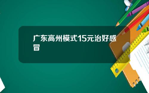 广东高州模式15元治好感冒