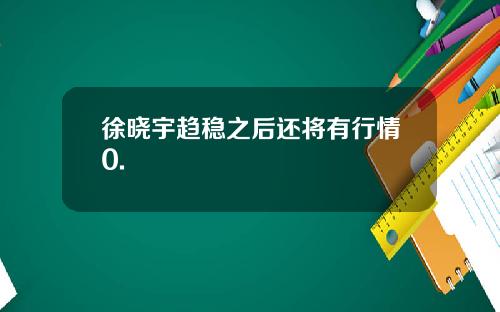 徐晓宇趋稳之后还将有行情0.