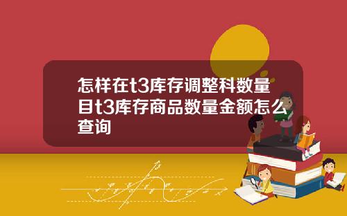 怎样在t3库存调整科数量目t3库存商品数量金额怎么查询