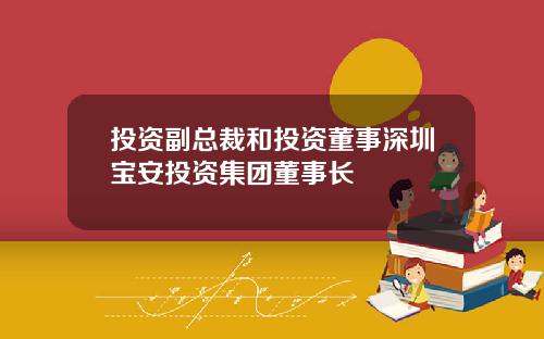 投资副总裁和投资董事深圳宝安投资集团董事长