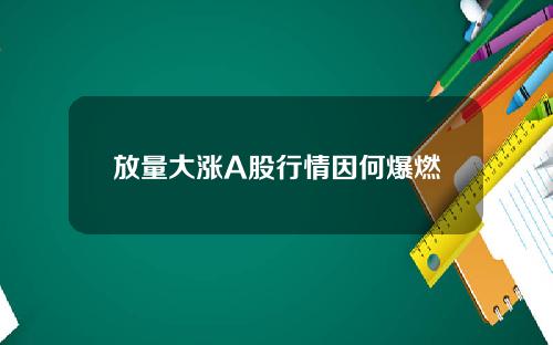 放量大涨A股行情因何爆燃