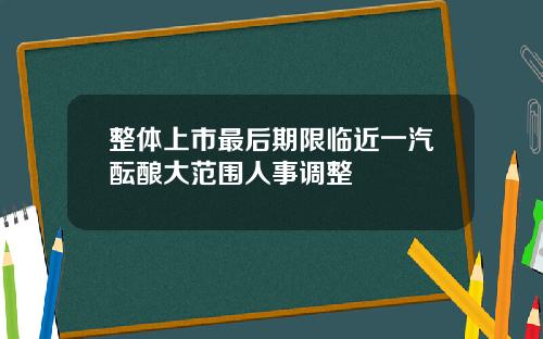 整体上市最后期限临近一汽酝酿大范围人事调整