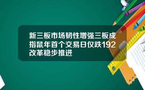 新三板市场韧性增强三板成指鼠年首个交易日仅跌192改革稳步推进
