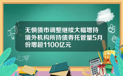 无惧债市调整继续大幅增持境外机构所持债券托管量5月份增超1100亿元