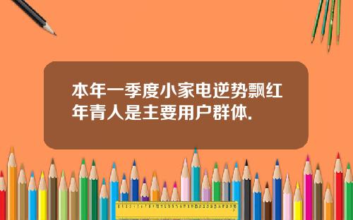 本年一季度小家电逆势飘红年青人是主要用户群体.