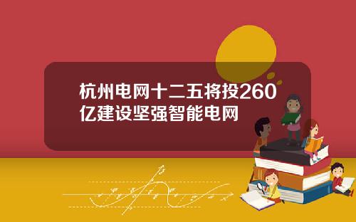 杭州电网十二五将投260亿建设坚强智能电网