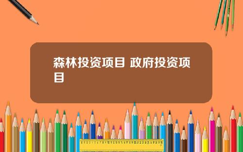 森林投资项目 政府投资项目