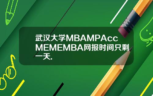 武汉大学MBAMPAccMEMEMBA网报时间只剩一天.