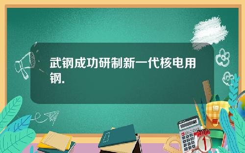 武钢成功研制新一代核电用钢.