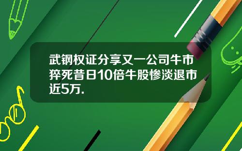 武钢权证分享又一公司牛市猝死昔日10倍牛股惨淡退市近5万.