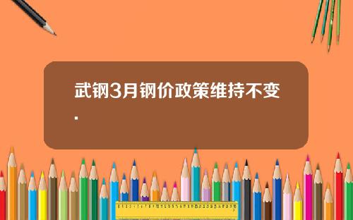 武钢3月钢价政策维持不变.