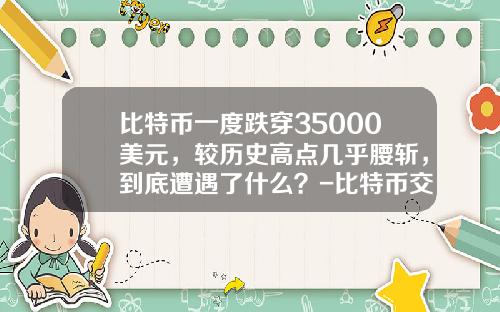 比特币一度跌穿35000美元，较历史高点几乎腰斩，到底遭遇了什么？-比特币交易一次多少钱