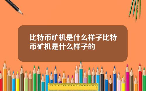 比特币矿机是什么样子比特币矿机是什么样子的