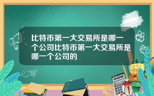 比特币第一大交易所是哪一个公司比特币第一大交易所是哪一个公司的