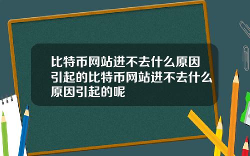 比特币网站进不去什么原因引起的比特币网站进不去什么原因引起的呢