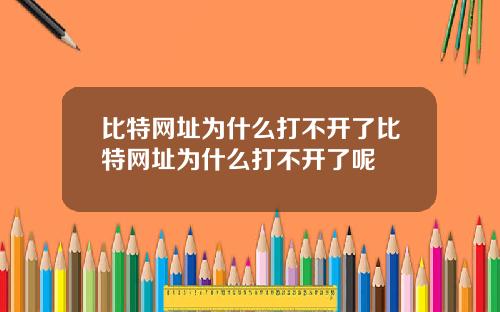 比特网址为什么打不开了比特网址为什么打不开了呢
