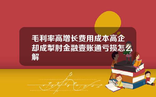 毛利率高增长费用成本高企却成掣肘金融壹账通亏损怎么解