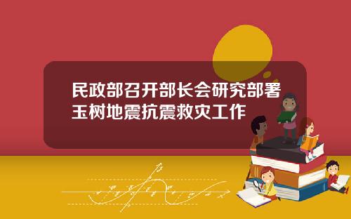 民政部召开部长会研究部署玉树地震抗震救灾工作