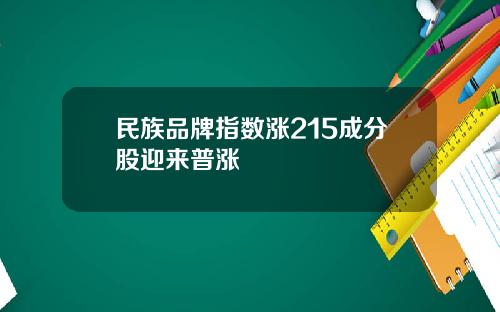民族品牌指数涨215成分股迎来普涨