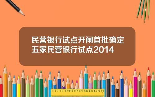 民营银行试点开闸首批确定五家民营银行试点2014