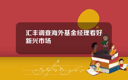 汇丰调查海外基金经理看好新兴市场