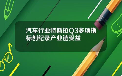 汽车行业特斯拉Q3多项指标创纪录产业链受益