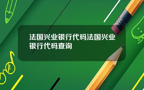法国兴业银行代码法国兴业银行代码查询