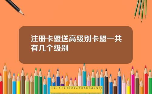 注册卡盟送高级别卡盟一共有几个级别